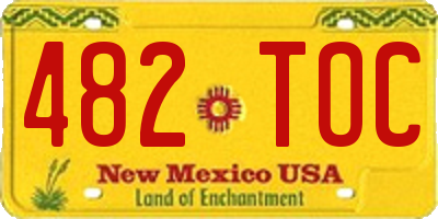 NM license plate 482TOC