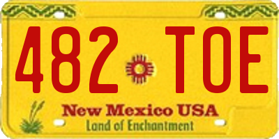 NM license plate 482TOE