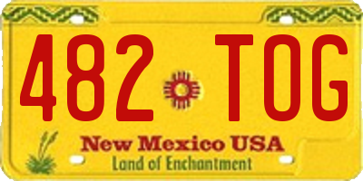 NM license plate 482TOG