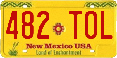 NM license plate 482TOL