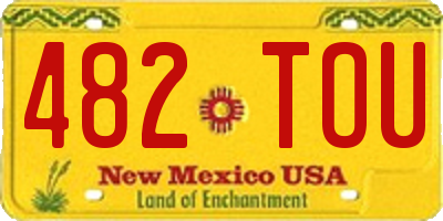 NM license plate 482TOU