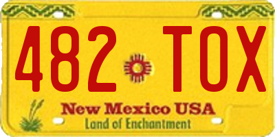 NM license plate 482TOX