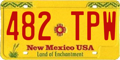 NM license plate 482TPW