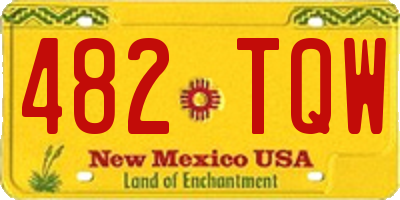 NM license plate 482TQW