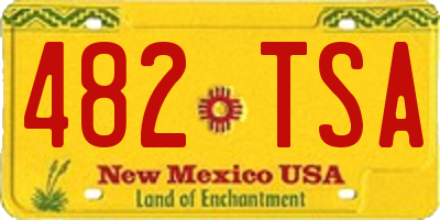 NM license plate 482TSA