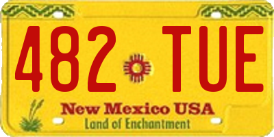 NM license plate 482TUE