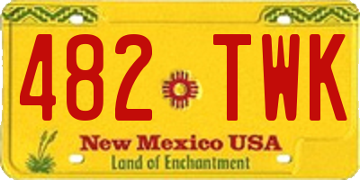 NM license plate 482TWK