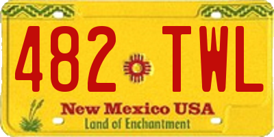 NM license plate 482TWL