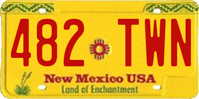 NM license plate 482TWN