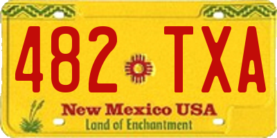 NM license plate 482TXA