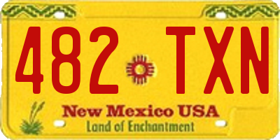 NM license plate 482TXN