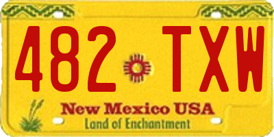 NM license plate 482TXW