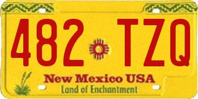 NM license plate 482TZQ