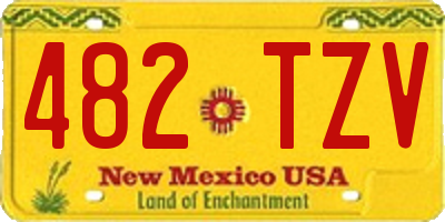 NM license plate 482TZV