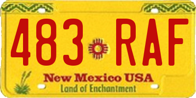 NM license plate 483RAF