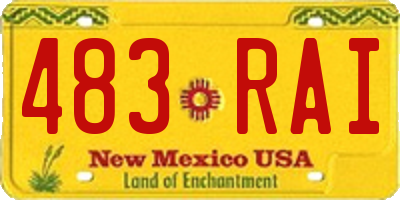 NM license plate 483RAI