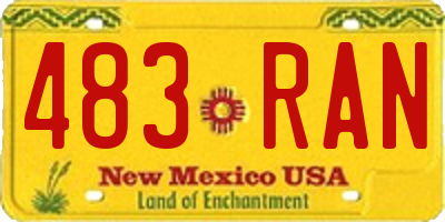 NM license plate 483RAN