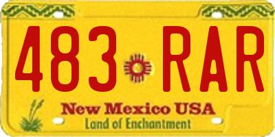 NM license plate 483RAR