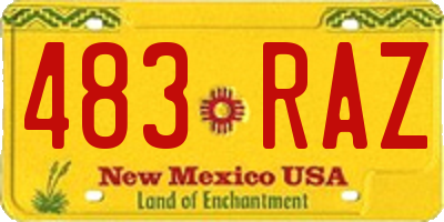 NM license plate 483RAZ