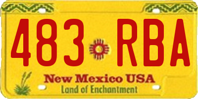 NM license plate 483RBA
