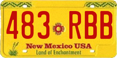 NM license plate 483RBB