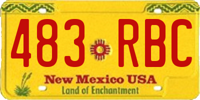 NM license plate 483RBC