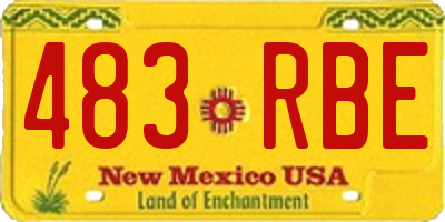 NM license plate 483RBE