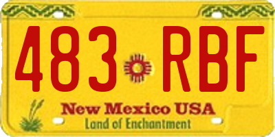 NM license plate 483RBF