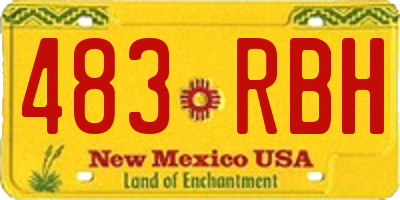 NM license plate 483RBH