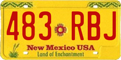 NM license plate 483RBJ