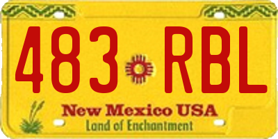 NM license plate 483RBL