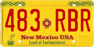 NM license plate 483RBR