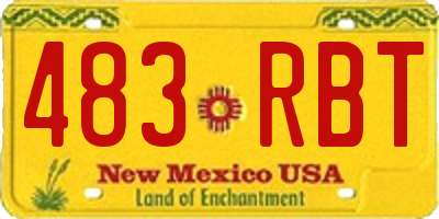 NM license plate 483RBT