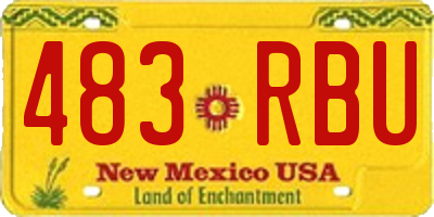 NM license plate 483RBU