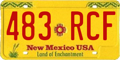 NM license plate 483RCF