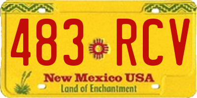 NM license plate 483RCV