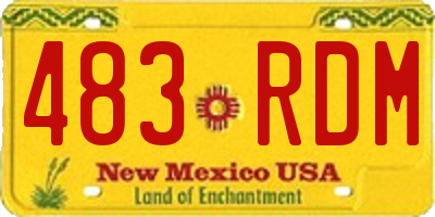 NM license plate 483RDM
