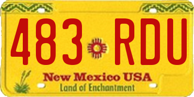 NM license plate 483RDU