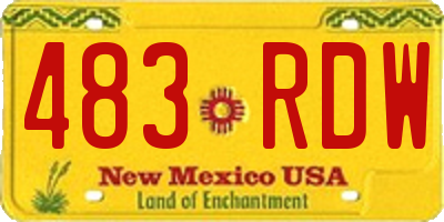 NM license plate 483RDW