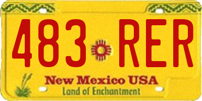 NM license plate 483RER