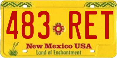 NM license plate 483RET