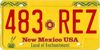NM license plate 483REZ