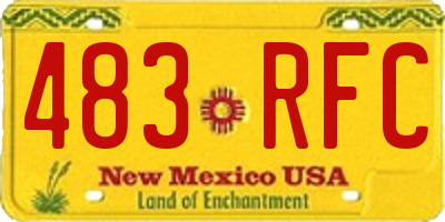 NM license plate 483RFC