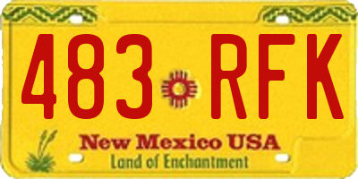 NM license plate 483RFK