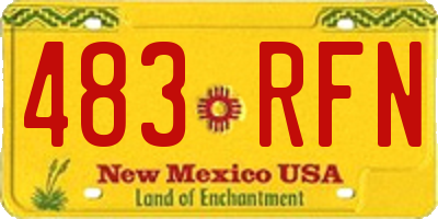 NM license plate 483RFN