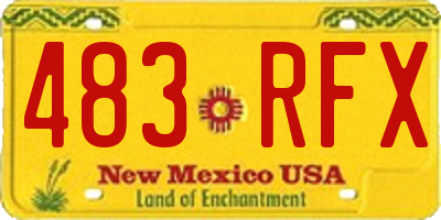 NM license plate 483RFX