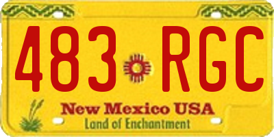 NM license plate 483RGC