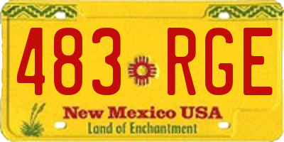 NM license plate 483RGE
