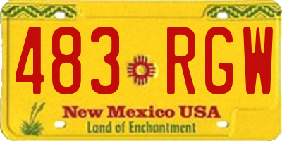 NM license plate 483RGW