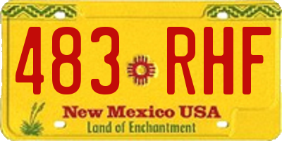 NM license plate 483RHF